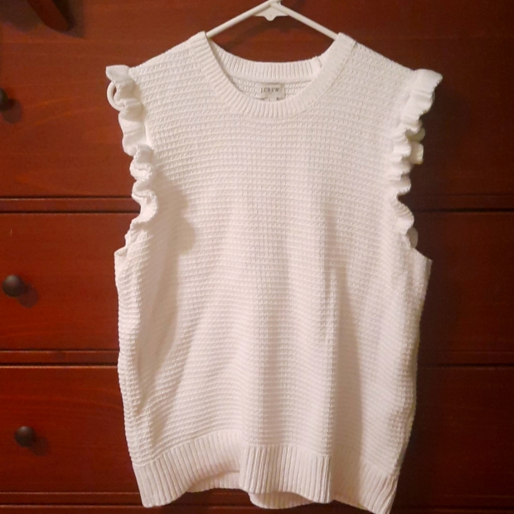 J.Crew white sleeveless sweater
